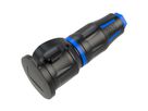 BACHMANN Profi-Schutzkontaktkupplung CEE7/3, Deckelband, gummiert, IP54, schwarz / blau