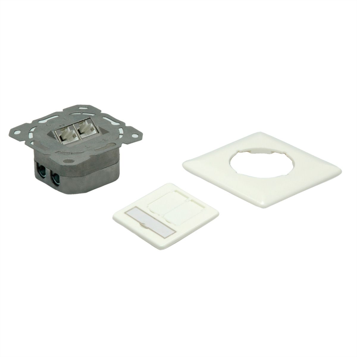 VALUE Cat.6A (Class EA) Dose, 2x STP, Unterputz, waagerecht, weiss