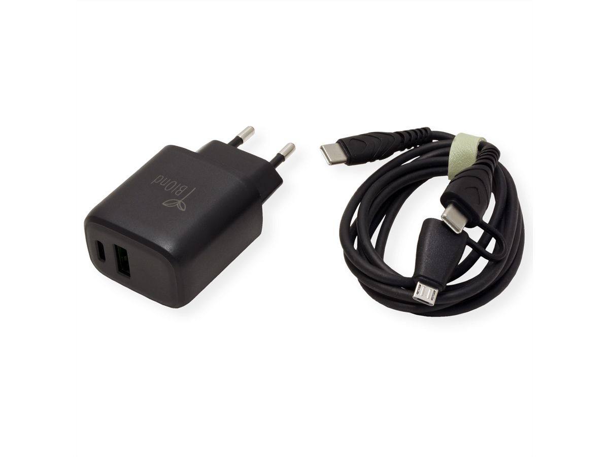 BIOnd BIO-CMC-20W PD 20W Charger Dual Port + USB-C KABEL