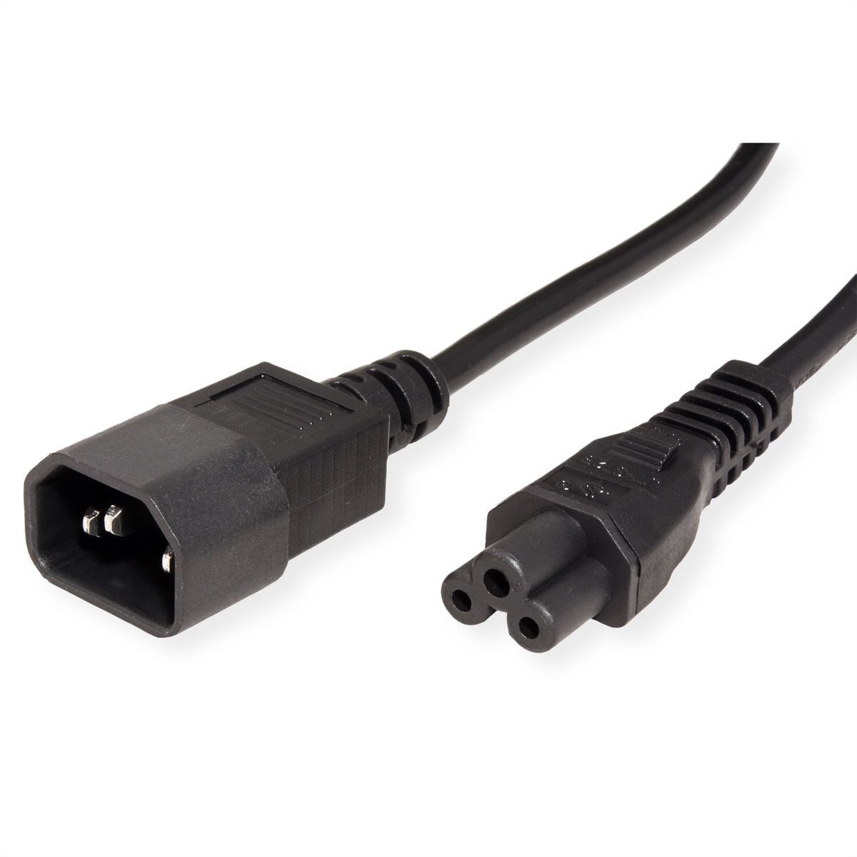VALUE Netzkabel IEC320/C14 Stecker - C5 Buchse, schwarz, 1,8 m