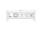 BACHMANN DESK 2xUTE 1xUSB A/C 22W 1xSchalter GST18 RAL9010