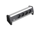 BACHMANN DESK 4x Schutzkontakt mit fest verbundenem Anschlusskabel, schwarz, 3 m