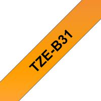 Brother TZE-B31 Etiketten erstellendes Band Schwarz auf leuchtend Orange