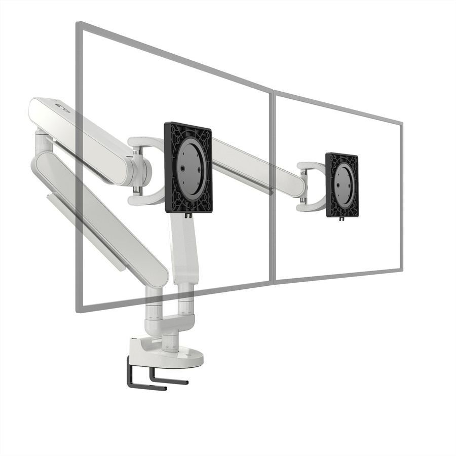 BACHMANN ZG2 Monitorarm DS weiß, Tischmontage, 17-34 Zoll, bis 11 kg