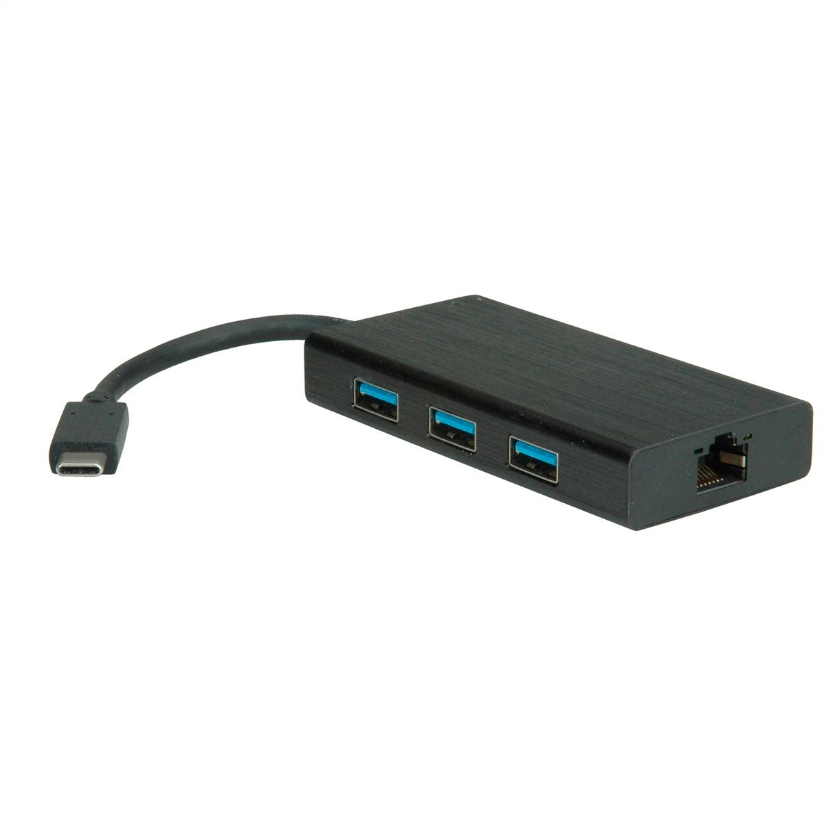 VALUE USB-C zu Gigabit Ethernet Konverter + Hub