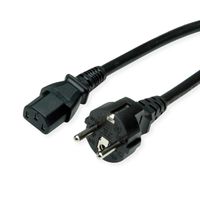ROLINE Netzkabel, IEC-Buchse & CEE7/7-Stecker gerade, schwarz, 1,8 m