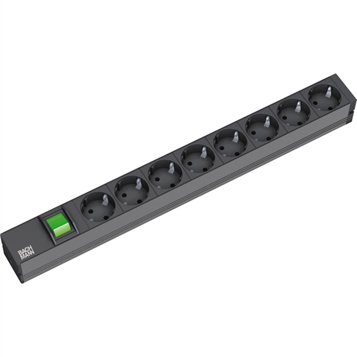 BACHMANN 19" Steckdosenleiste 8fach, mit Schalter, schwarz