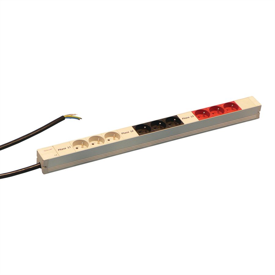 SCHROFF UTE-Steckdosenleiste, 3 Phasen - STDL.UTE 9D.3PHASEN 608,5LG