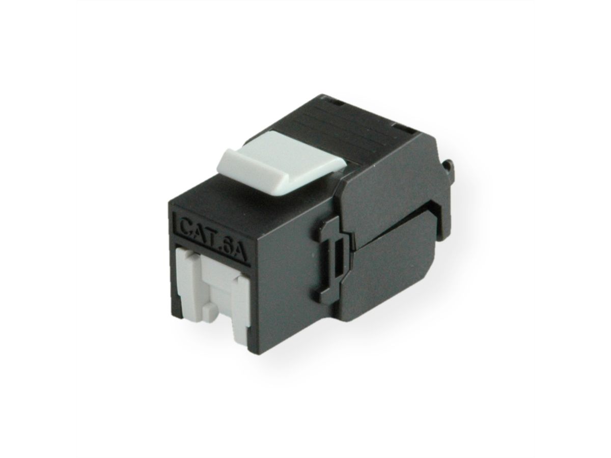 ROLINE Kat.6A (Class EA) Keystone, RJ-45, ungeschirmt, werkzeuglos, schwarz