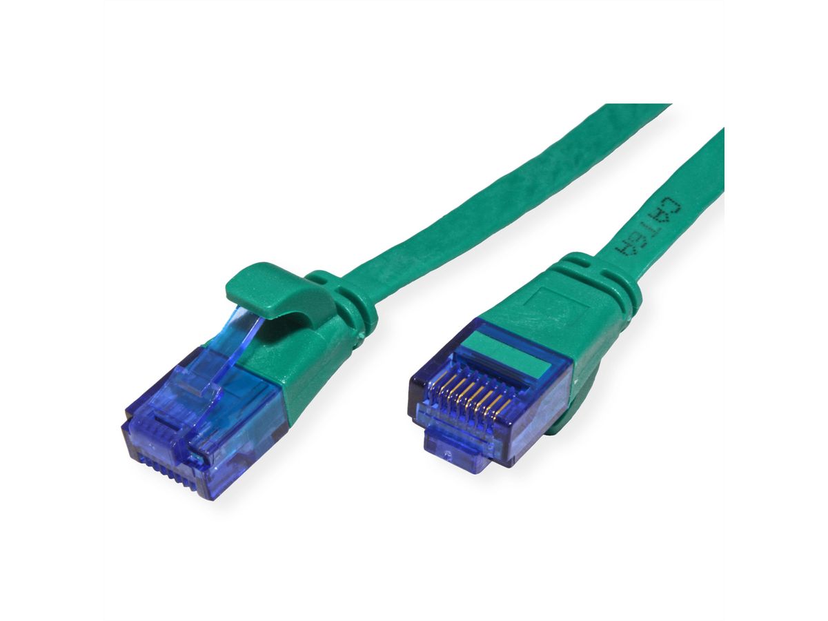 VALUE Patchkabel Kat.6A (Class EA) UTP, extra-flach, grün, 1,5 m