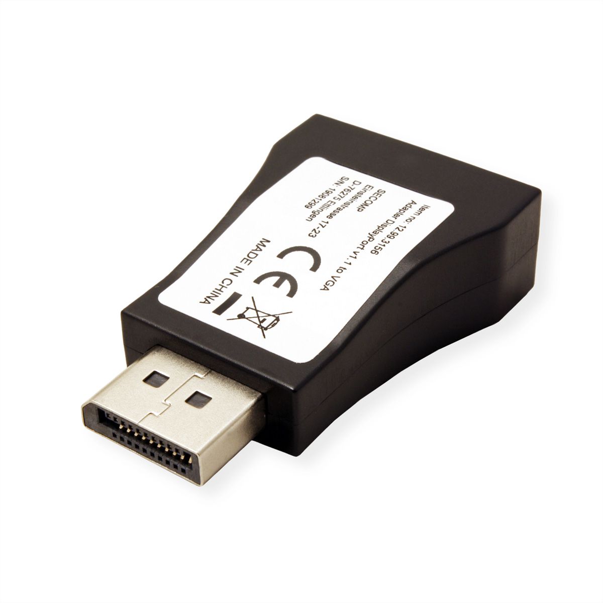 VALUE DisplayPort-VGA Adapter, DP ST - VGA BU, Aktiv