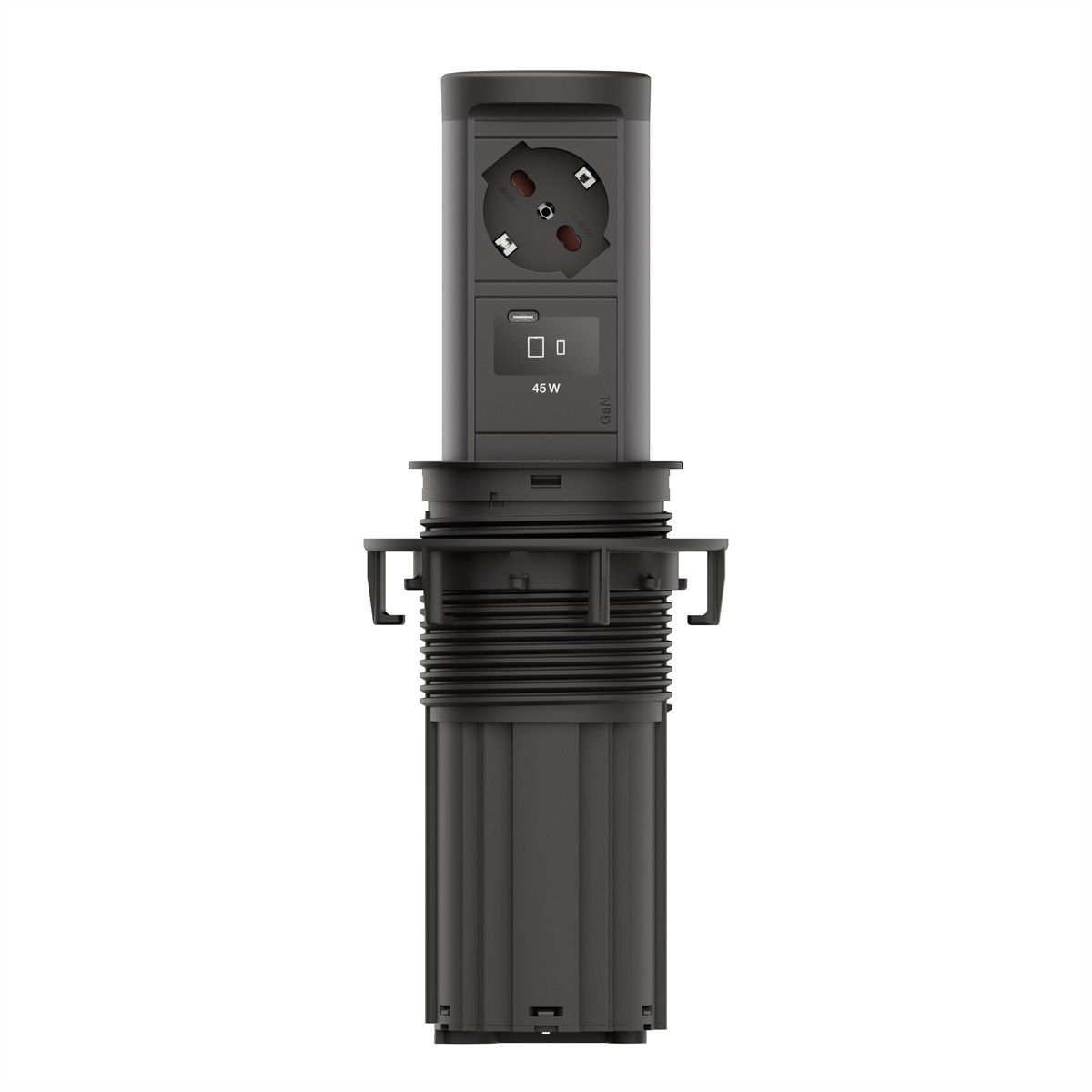 BACHMANN ELEVATOR2 1xP40 1xUSB C, Wireless Charger 15W RAL9005 0,5m ISV