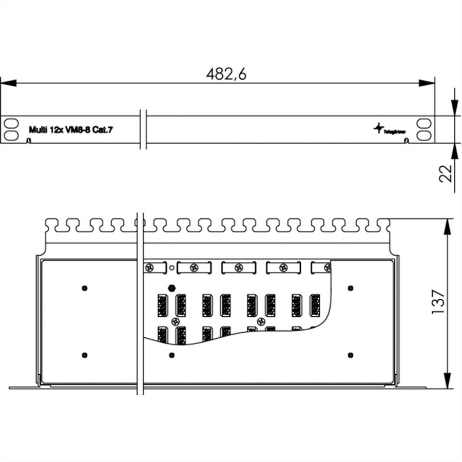 TELEGÄRTNER 19"-Verbinder Multi VM Cat.7 (Class F)
