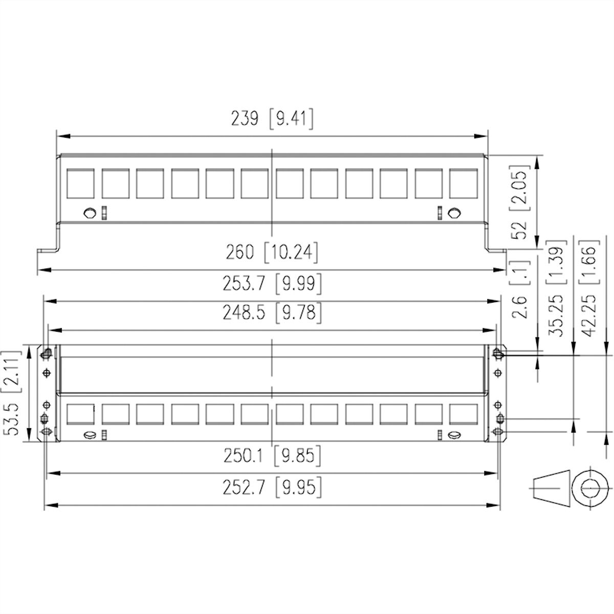 METZ CONNECT SmartConnectPP 12Port Keystone, unbestückt
