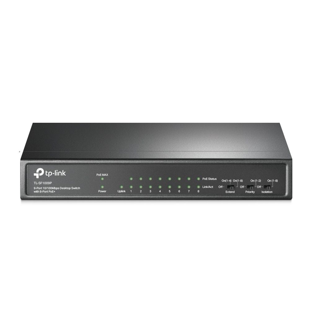 TP-Link TL-SF1009P Netzwerk-Switch Unmanaged Fast Ethernet (10/100) Power over Ethernet (PoE) Schwarz