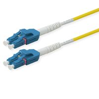 ROLINE LWL-Kabel duplex 9/125µm OS2, LC/LC, LSOH, UNIBOOT, Slim, gelb, 0,5 m
