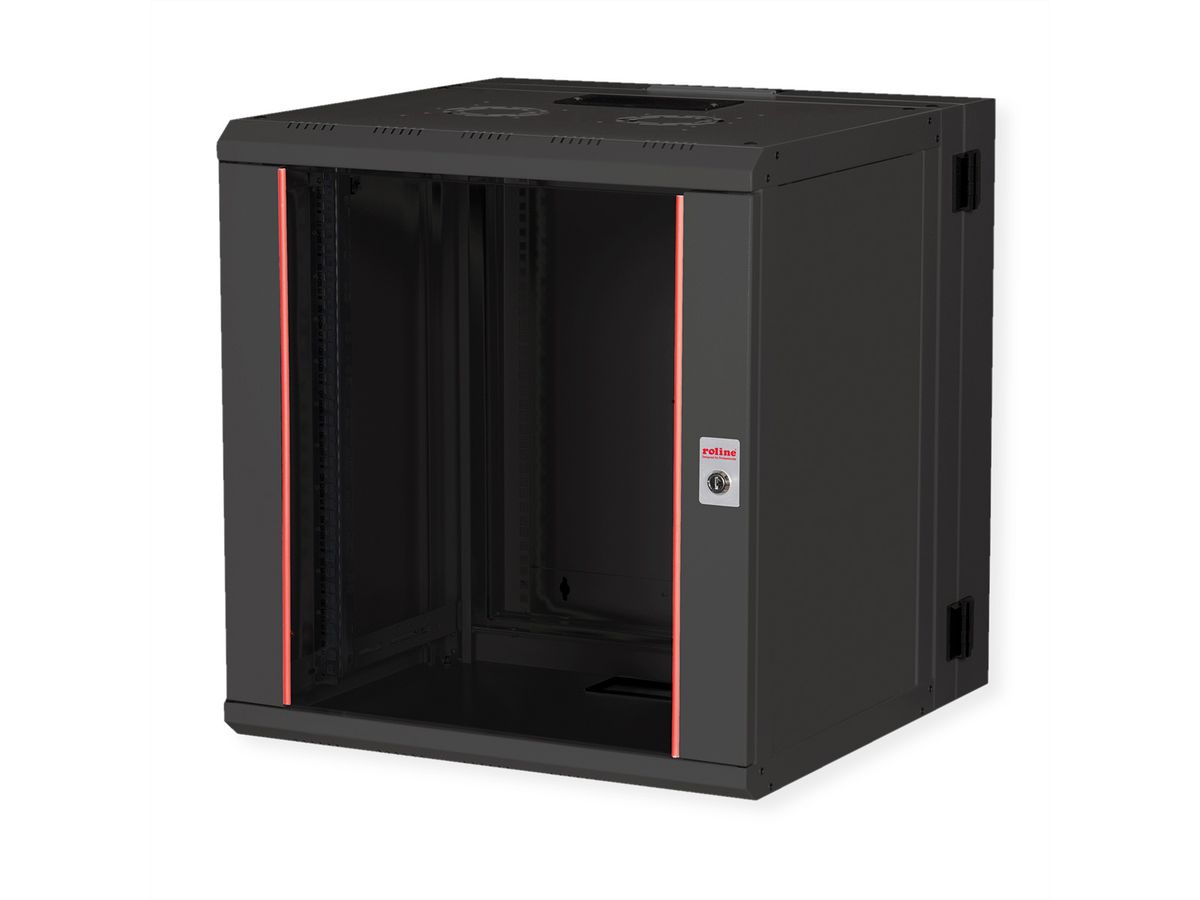 ROLINE 19-Zoll Wandgehäuse Pro 12 HE, 600x600 BxT zweiteilig schwenkbar schwarz