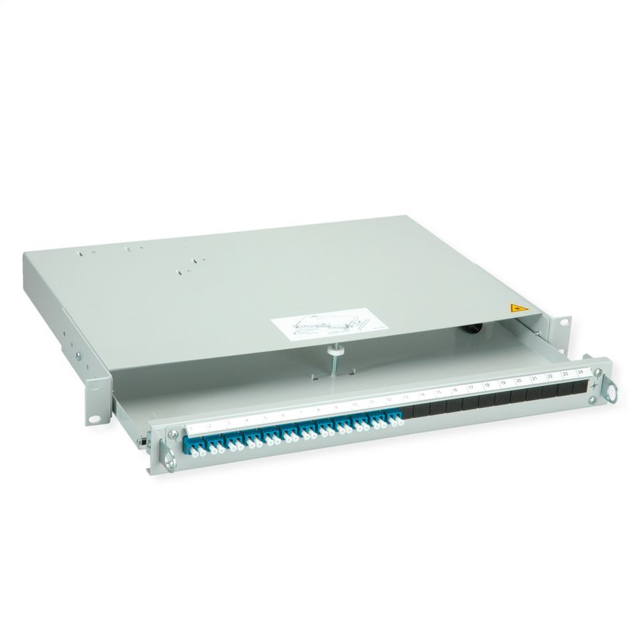 TELEGÄRTNER PROFI V LWL-Panel mit Kupplungen, 12x LC Duplex, blau, OS2
