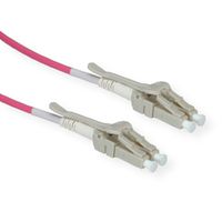 ROLINE LWL-Kabel 50/125µm OM4, LC/LC, LSOH, Low-Loss, Data Center, violett, 0,5 m
