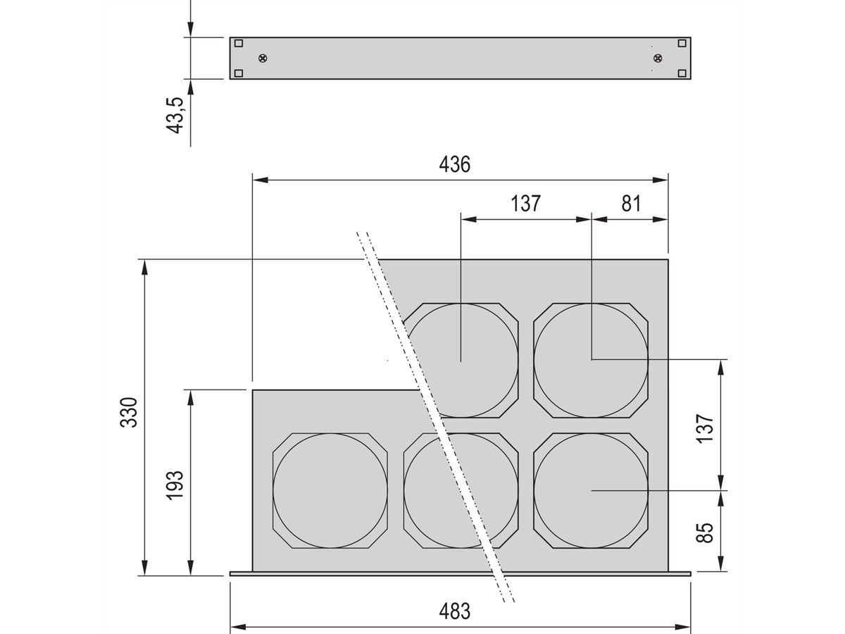 SCHROFF 19" Umlüfter, 6 Ventilatoren, 1 HE