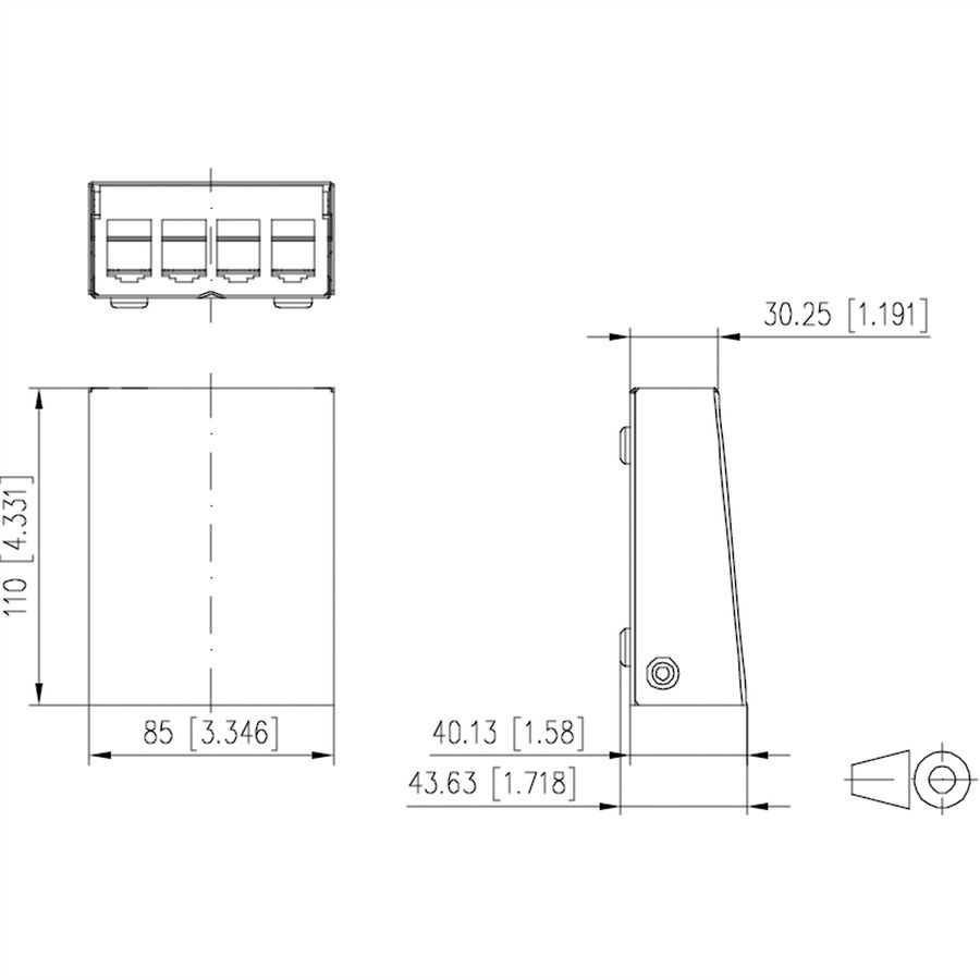 METZ CONNECT Modul AP-Gehäuse 4 Port reinweiß RAL9010