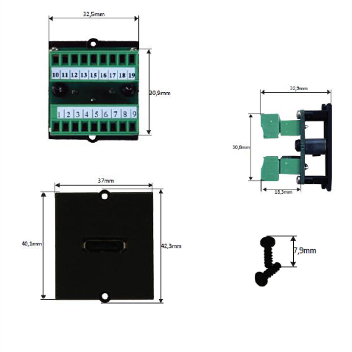 BACHMANN Modul HDMI Kupplung Buchse - Schraubklemme