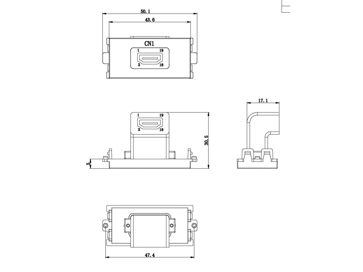 VALUE A/V-Anschluss-System, HDMI-Modul (1x HDMI Buchse)