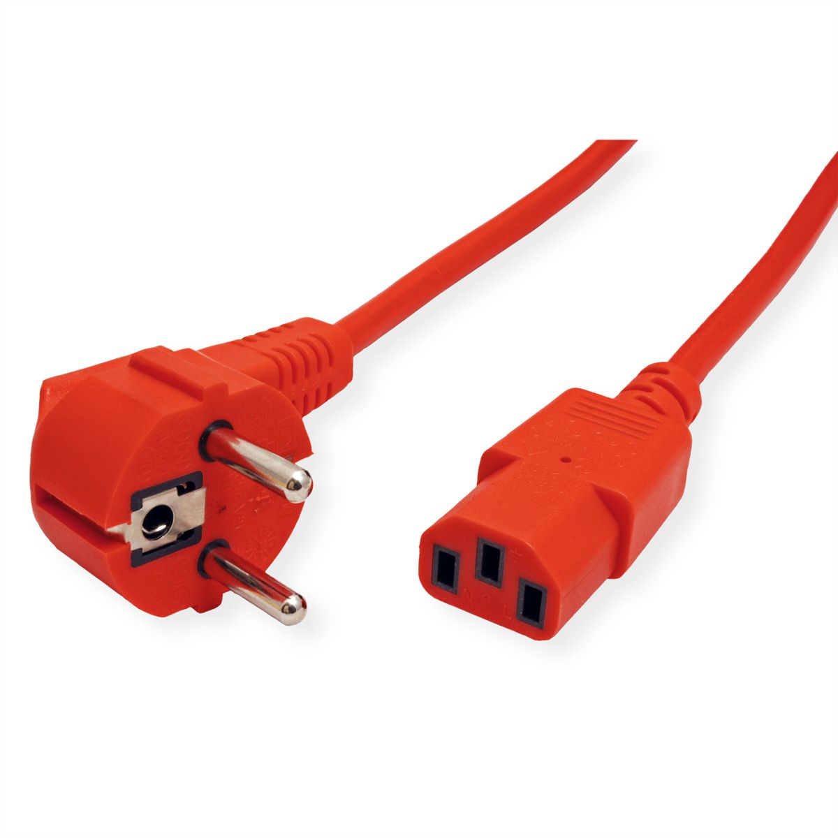 ROLINE Netzkabel, gerade IEC-Buchse, rot, 1,8 m