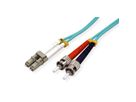 VALUE LWL-Kabel 50/125µm OM3, LC/ST, türkis, 0,5 m