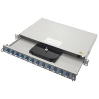 TELEGÄRTNER 19" LWL-Rangierverteiler PROFI 1HE, m. 12xLC-Duplex Kupplung türkis