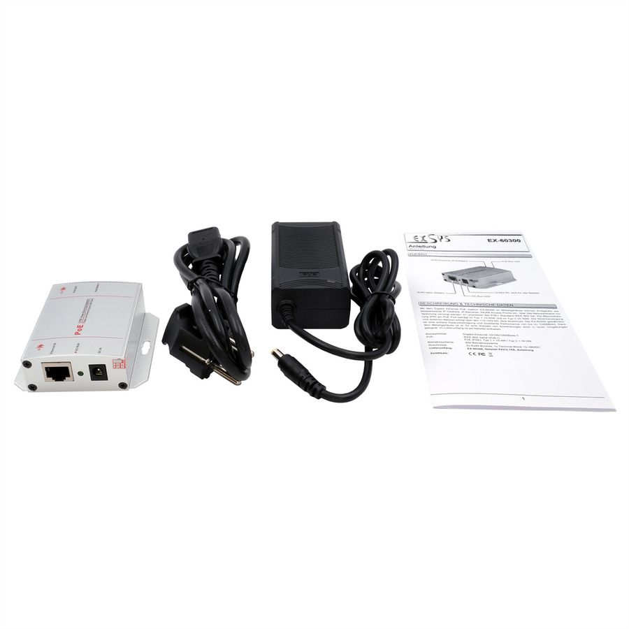 EXSYS EX-60300 PoE+ Gigabit Injektor 30W