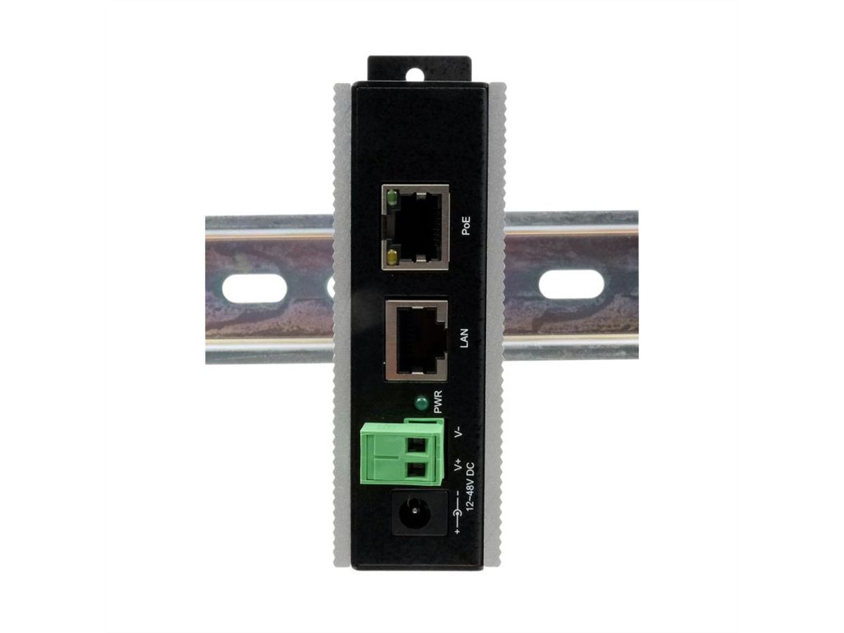 EXSYS EX-6007PoE-WT PoE Gigabit Injektor 12-48V, Metall Gehäuse