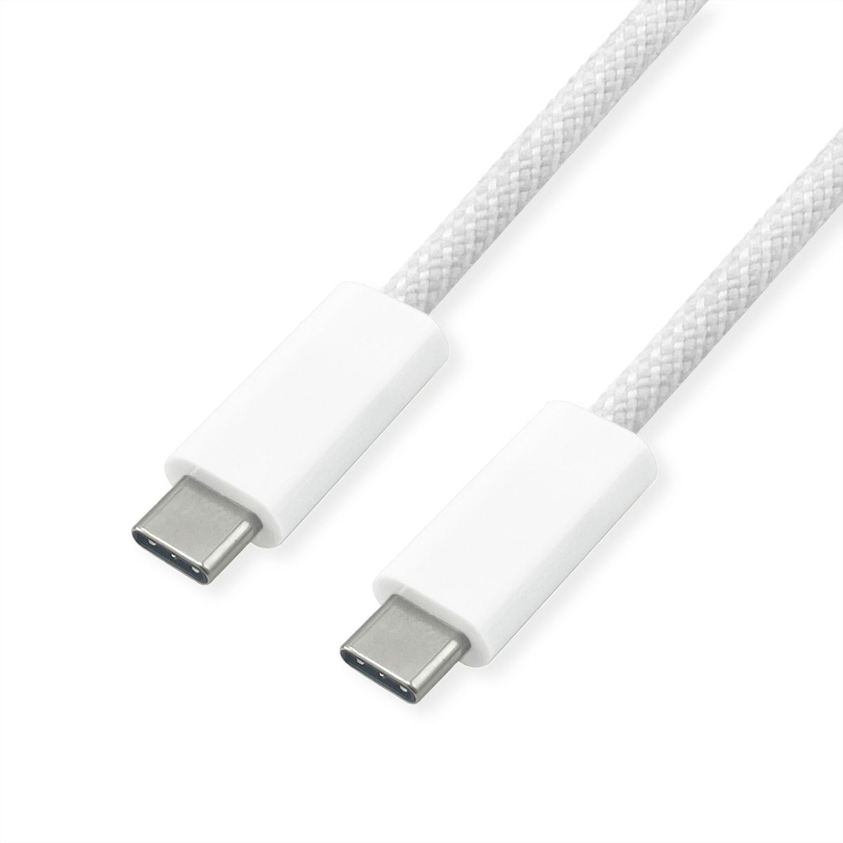 ROLINE USB4 Gen3x2 Kabel, C–C, ST/ST, 8K UHD-2, 40Gbit/s, 240W, weiß, 2 m