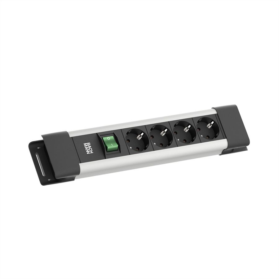 BACHMANN CONNECTUS 4xCEE7/3, 1xSchalter 2,0m CEE7/7 Grau