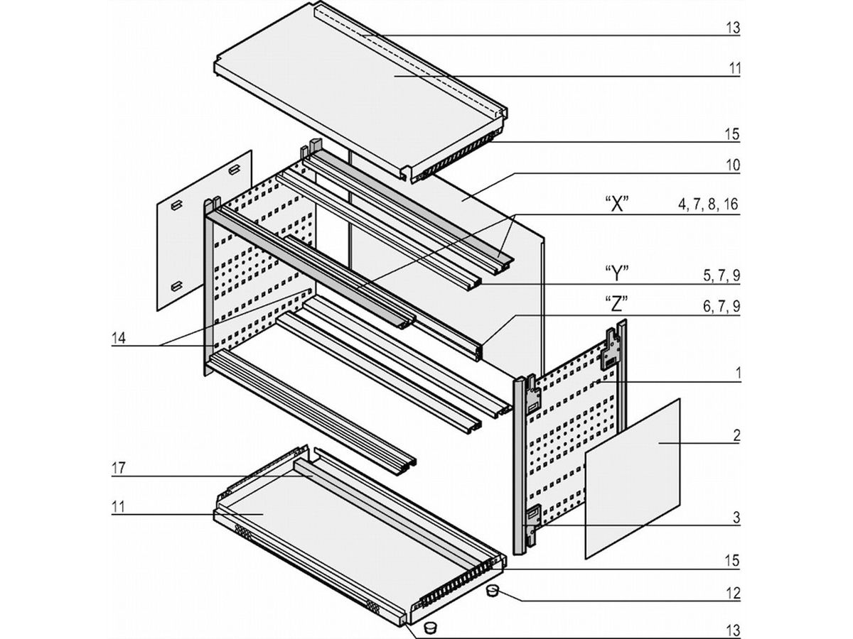 SCHROFF ratiopacPRO air Komplettgehäuse - RATI.PRO AIR 3/4HE 42TE 315T