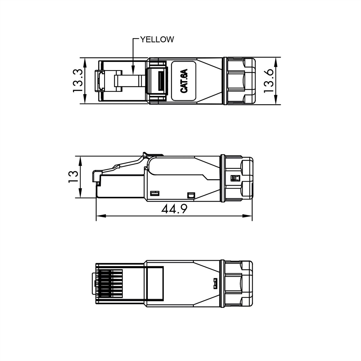 VALUE feldkonfektionierbarer RJ-45 Stecker Cat.6A (Class EA), STP
