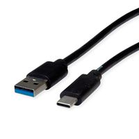 ROLINE RM USB 3.2 Gen 2 Kabel, USB A-C, ST/ST, schwarz, 0,5 m