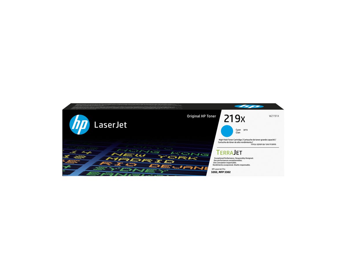 HP 219X Cyan Original LaserJet-Tonerkartusche mit hoher Reichweite