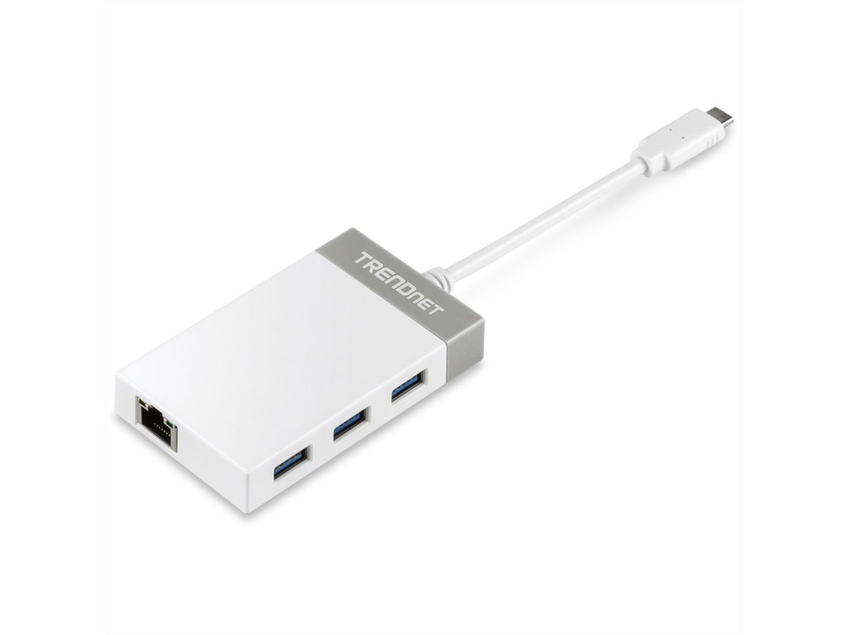 TRENDnet TUC-ETGH3 USB-C to Gigabit Ethernet Adapter + USB Hub