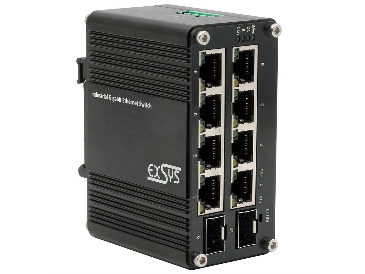 EX-62035MPoE-SFP-8+2 Port Industrial Gigabit SFP PoE+ Mini Switch Web Managed
