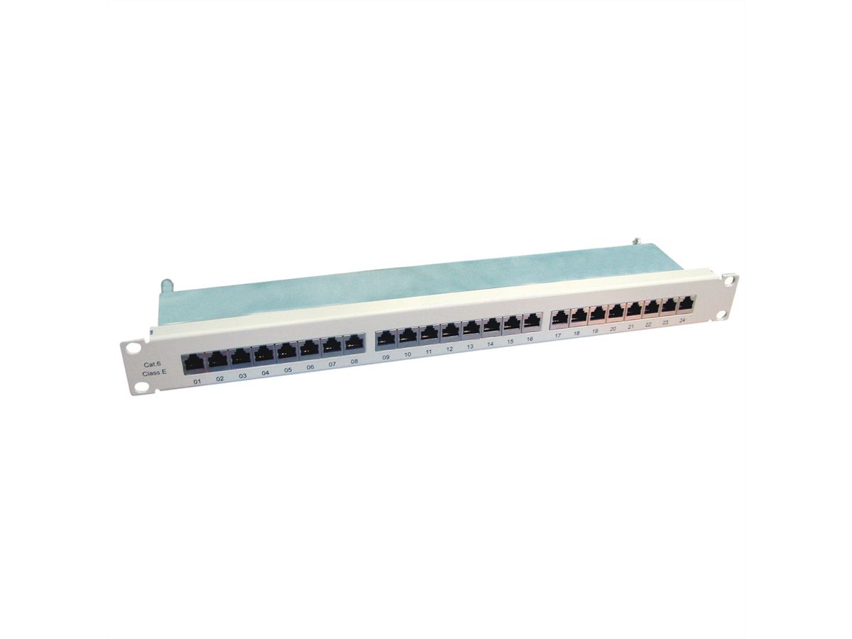 VALUE Kat.6 (Class E) 19"-Patchpanel, 24 P, geschirmt, grau