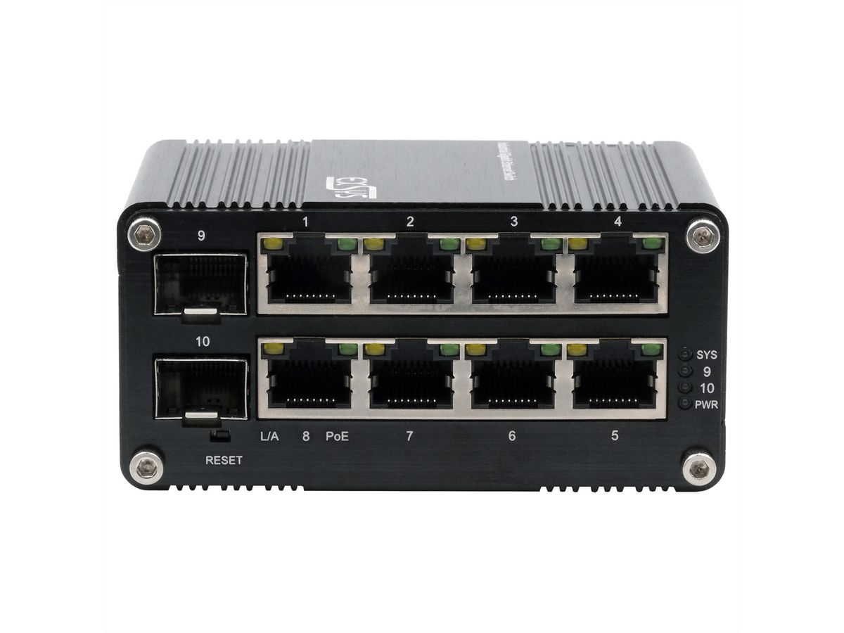 EX-62035MPoE-SFP-8+2 Port Industrial Gigabit SFP PoE+ Mini Switch Web Managed