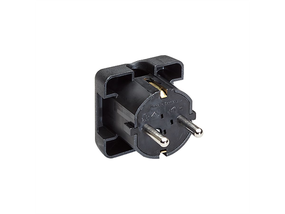 BACHMANN Schutzkontaktstecker, schwarz flach