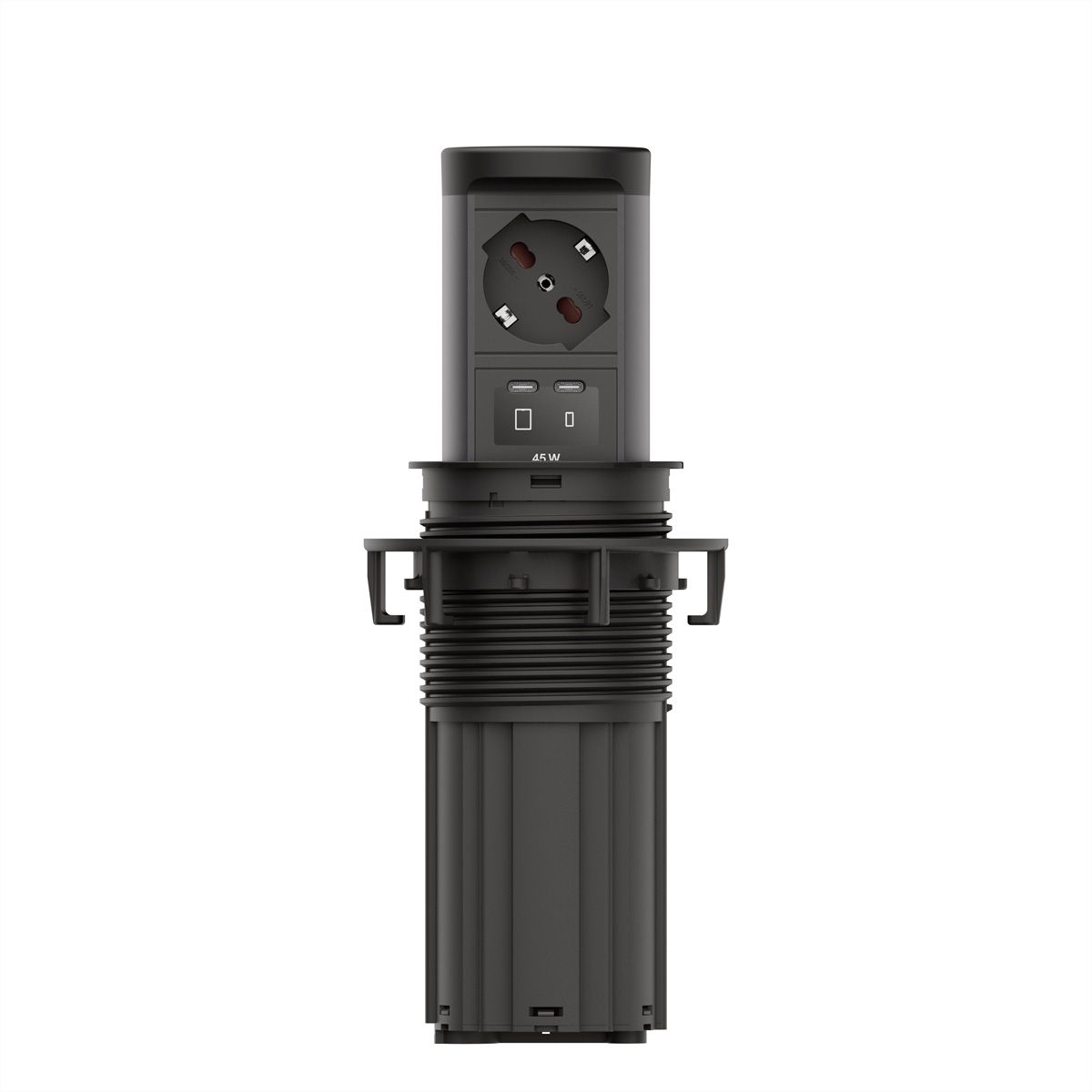 BACHMANN ELEVATOR2 1xP40, 1xUSB C/C 45W RAL9005 0,5m ISV