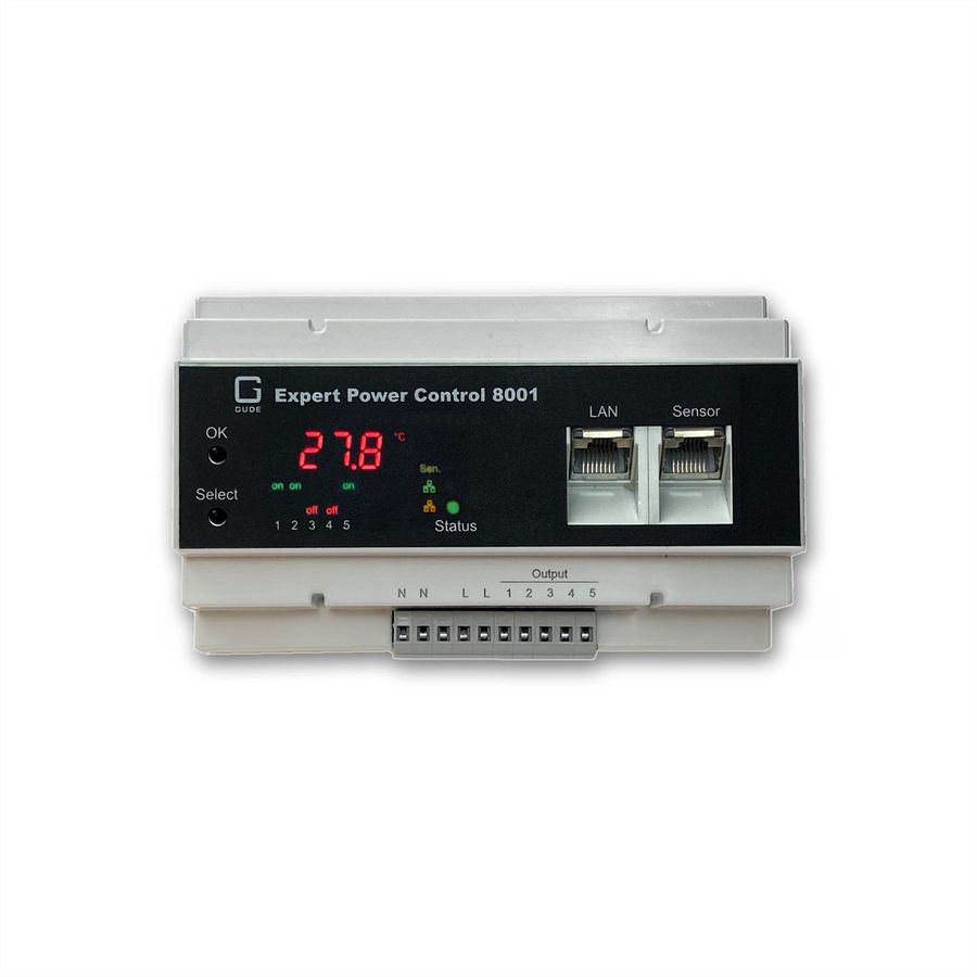 GUDE 8001-1 EPC NET 5x RelaisOut, 1x Sensorport, Messung, Hutschiene (DIN Rail)