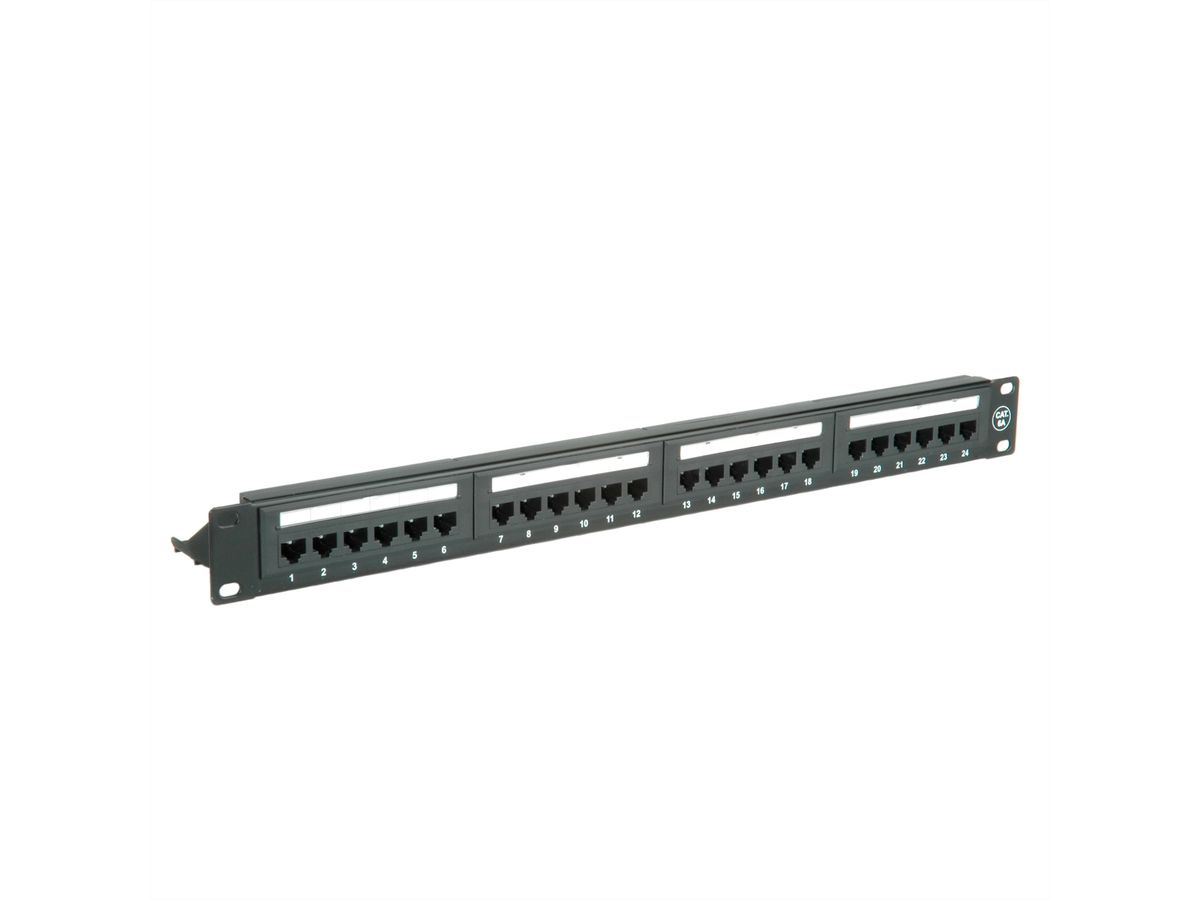 VALUE Kat.6A 19"-Patchpanel, 24 P, ungeschirmt, schwarz