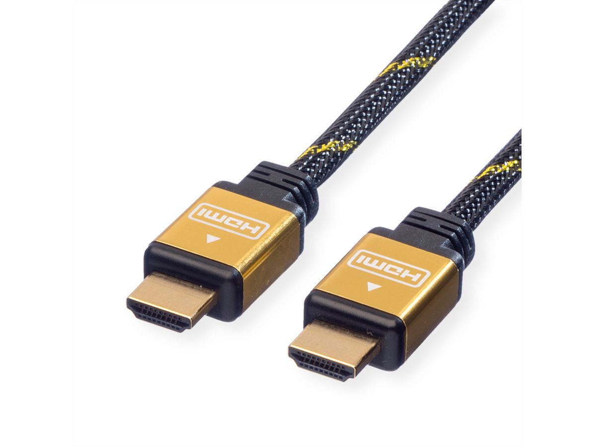 ROLINE GOLD HDMI High Speed Kabel mit Ethernet, Retail Blister, 1 m