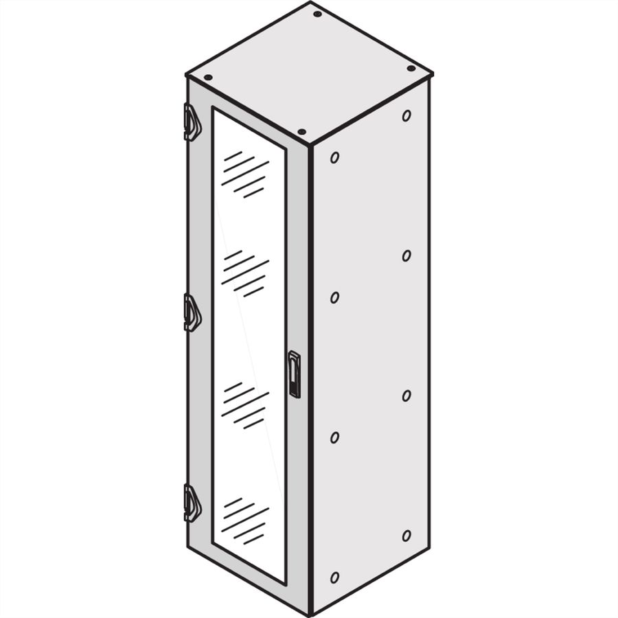 SCHROFF TUER GLAS. 1200H 600W IP55 RAL7021