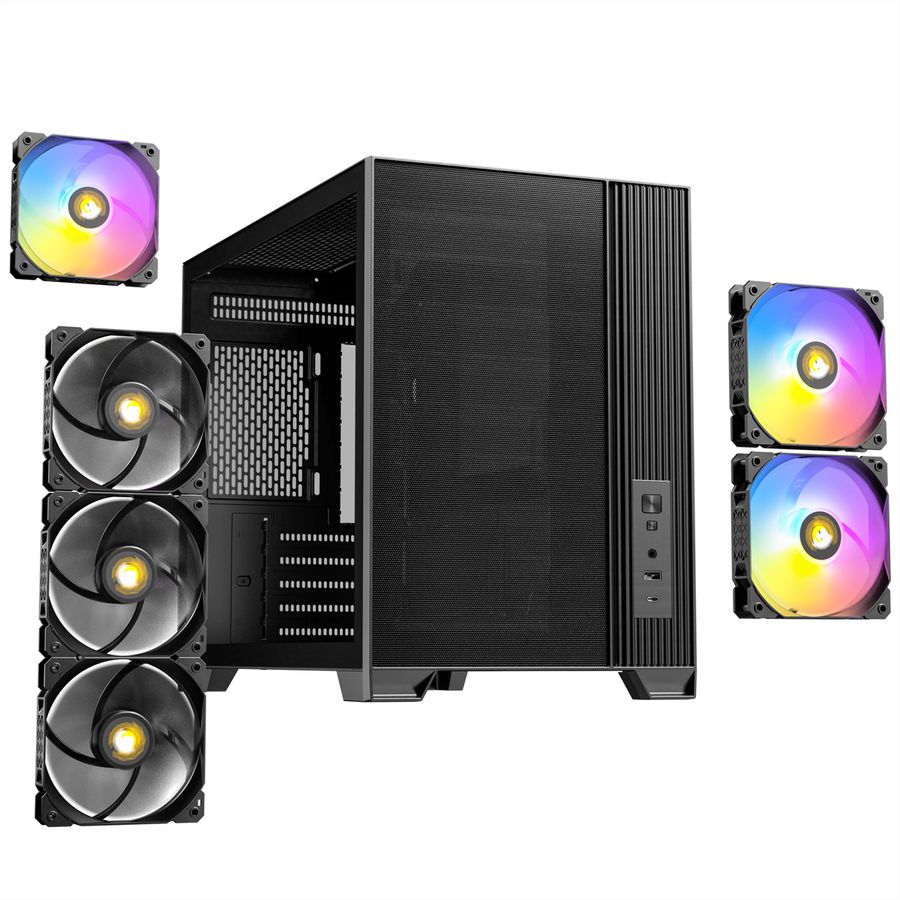 ANTEC FLUX M ATX/Micro-ATX/ITX Midi Tower PC Gehäuse , schwarz