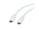 ROLINE USB 2.0 Kabel, Typ C-C, ST/ST, Silikon, 60W, weiß, 1 m